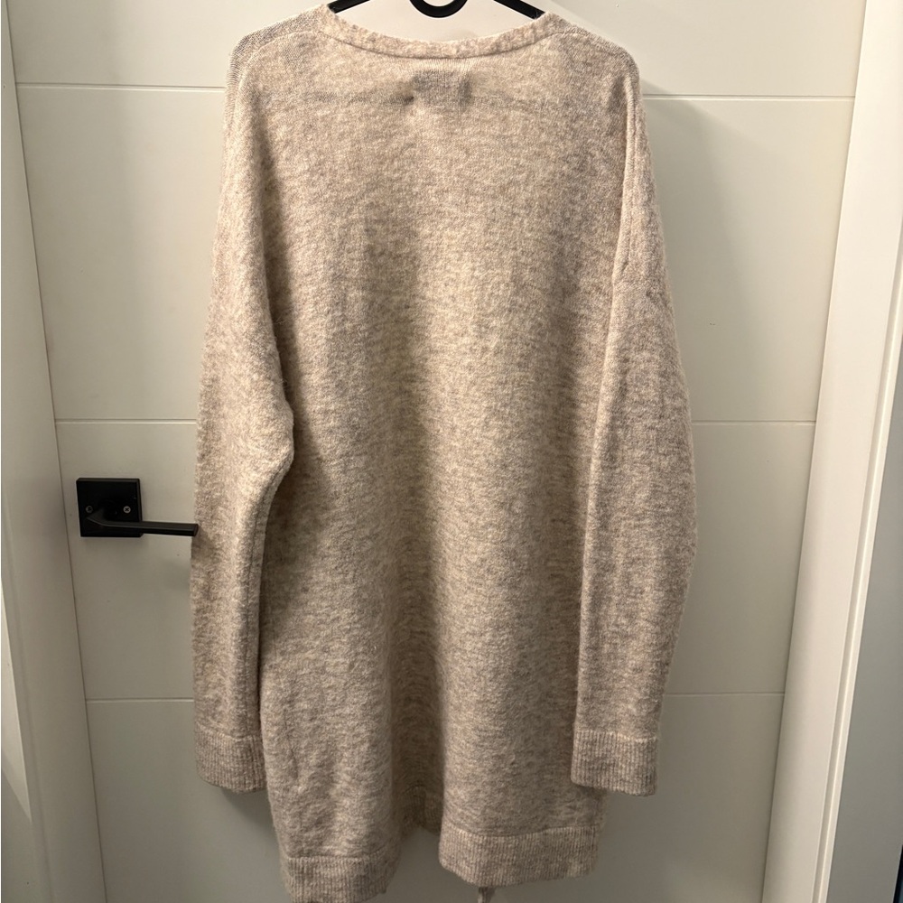 Wilfred Free Aronson Cream Open-Front Longline Cardigan, Alpaca Blend - Picture 4 of 9